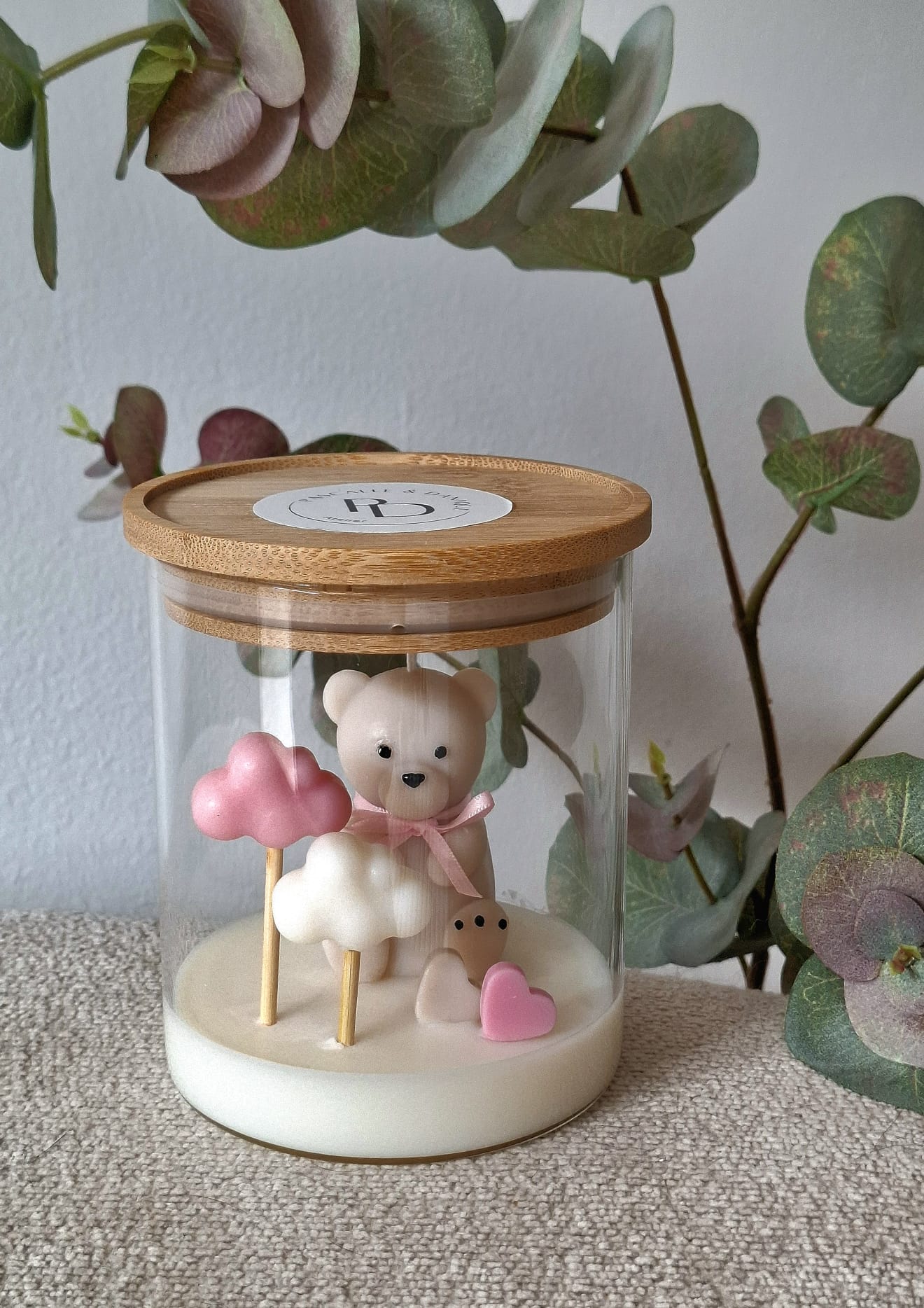 Oh Baby Kaars Roze | Ecologische Sojawas Kaars voor Babyshower & Kraamcadeau
