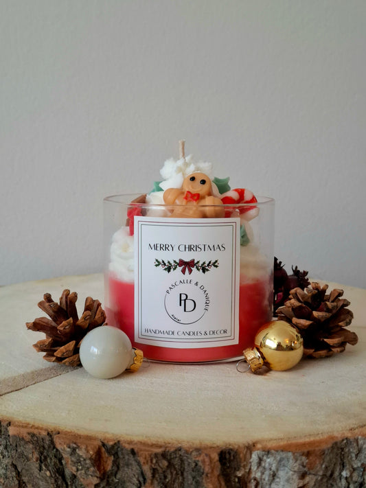 'Merry Christmas' Red kaars