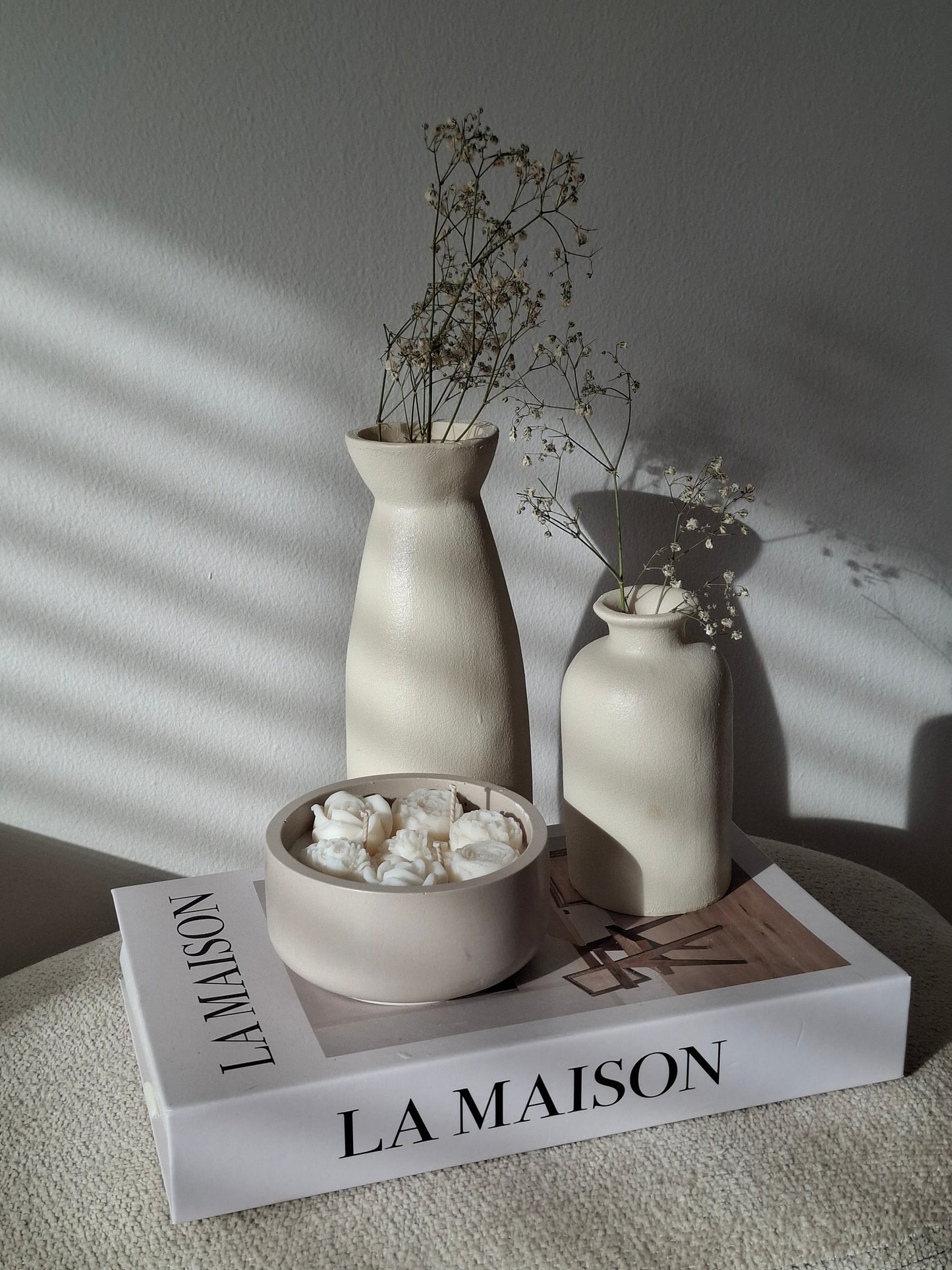 'Mirou' taupe kaars